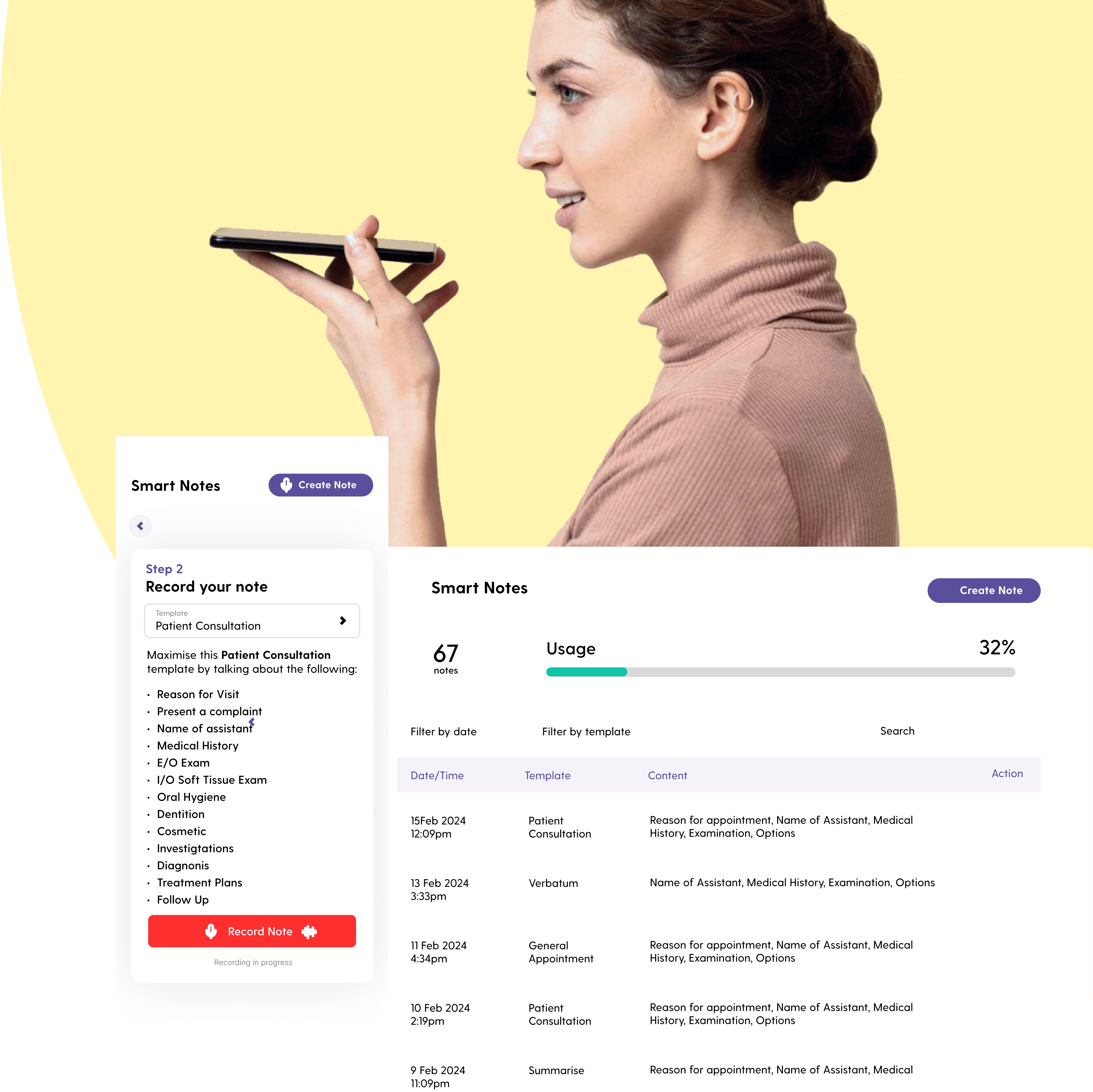 Ouch AI Audio Smart Notes - effortless and excellent clinical notes